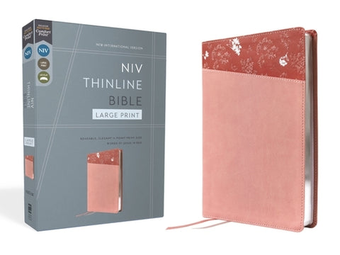 Niv, Thinline Bible, Large Print, Leathersoft, Pink, Red Letter, Comfort Print by Zondervan