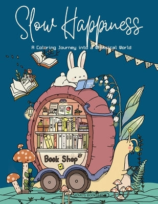 Slow Happiness: Coloring Book with Animals, Landscape, Flowers, Patterns, Mushroom And Many More For Relaxation by Momo's Bookshelf