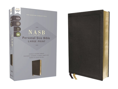 Nasb, Personal Size Bible, Large Print, Genuine Leather, Calfskin, Black, Red Letter, 1995 Text, Comfort Print by Zondervan