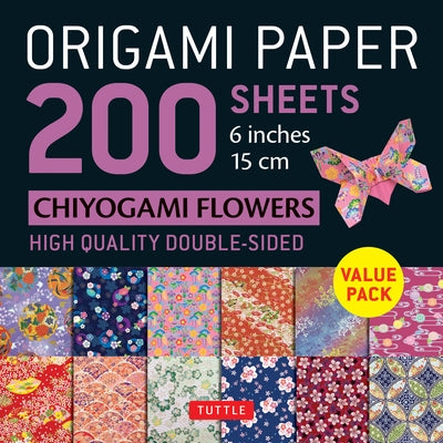Origami Paper 200 Sheets Chiyogami Flowers 6 (15 CM): Tuttle Origami Paper: Double Sided Origami Sheets Printed with 12 Different Designs (Instruction by Tuttle Studio