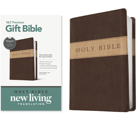 Premium Gift Bible Nlt, Filament Enabled, Tutone (Leatherlike, Dark Brown/Tan, Red Letter) by Tyndale