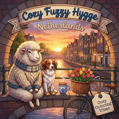Cozy Fuzzy Hygge Netherlands: Fun Easy Bold Line Design Dutch Coloring Book Peaceful Village Life, Adorable Animal Travel Scenes Creative Screen-Free by Vibes, Cozy Coloring