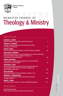 McMaster Journal of Theology and Ministry: Volume 14, 20132014 by Dow, Lois K.