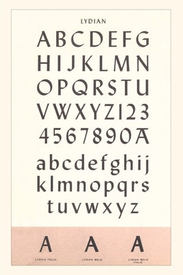 Vintage Journal Font Sample Chart, Lydian by Found Image Press