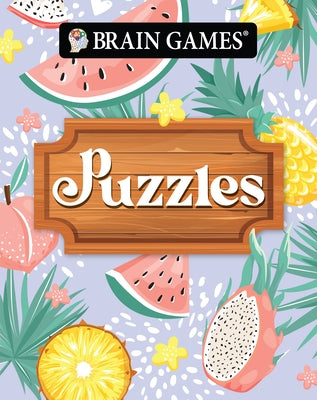 Brain Games - Take-Along - Puzzles Summer-Themed Fruit Design Portable Variety Puzzle Book by Publications International Ltd