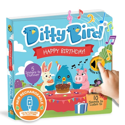 Ditty Bird Happy Birthday Book Interactive Sound Book for Toddlers 1- 3 Musical Gift for Baby 1 Year Old by Ditty Bird