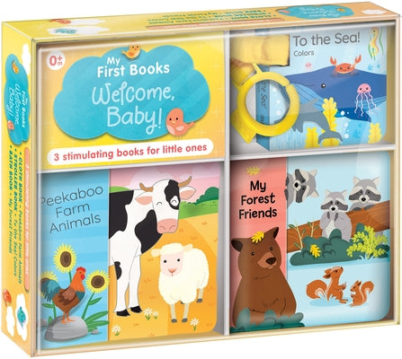 My First Books: Welcome, Baby!: Three Stimulating Books in One Box: Bath Book, Cloth Book, Stroller Book by Laforest, Carine