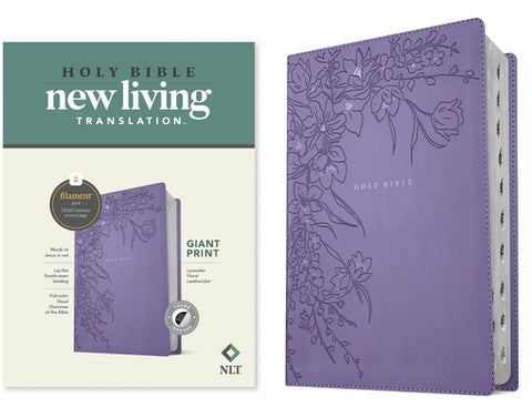 NLT Giant Print Bible, Filament Enabled (Leatherlike, Lavender Floral, Indexed, Red Letter) by New Living Translation