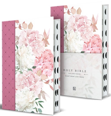 KJV Holy Bible, Giant Print Large Format, Hardcover Pink with Flowers with Ribbon Marker, Red Letter, and Thumb Index by King James Version