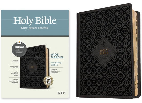 KJV Wide Margin Bible, Filament-Enabled Edition (Hardcover Leatherlike, Ornate Tile Black, Indexed, Red Letter) by Tyndale