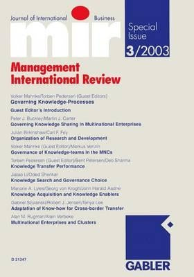Governing Knowledge-Processes by Mahnke, Volker