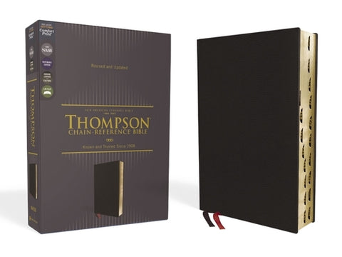 Nasb, Thompson Chain-Reference Bible, Genuine Leather, Calfskin, Black, 1995 Text, Red Letter, Thumb Indexed, Comfort Print by Thompson, Frank Charles