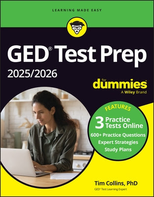 GED Test Prep 2025/2026 for Dummies: Book + 3 Practice Tests Online by Collins, Tim
