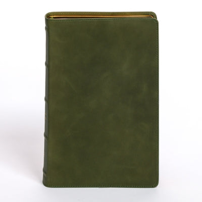 CSB Giant Print Bible, Holman Handcrafted Collection, Marbled Olive Premium Calfskin by Csb Bibles by Holman