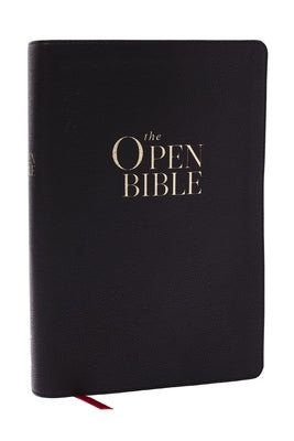The Open Bible: Read and Discover the Bible for Yourself (Nkjv, Black Leathersoft, Red Letter, Comfort Print) by Thomas Nelson