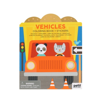 Vehicles Coloring Book + Stickers by Petit Collage
