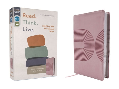 Niv, Read. Think. Live., Leathersoft, Pink, Comfort Print: 365-Day NIV Devotional Bible - Discover Your Part in God's Plan by Walk Thru the Bible