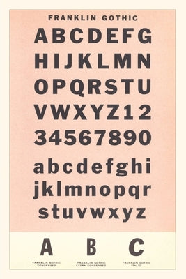 Vintage Journal Font Sample Chart, Franklin Gothic by Found Image Press