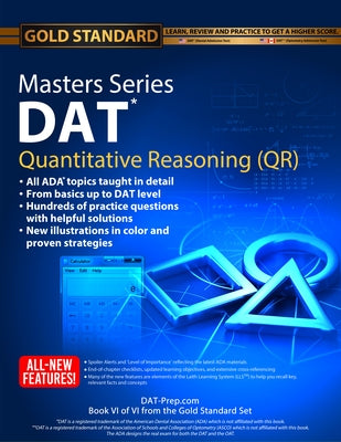 DAT Masters Series Quantitative Reasoning: Review, Preparation and Practice for the Dental Admission Test by Gold Standard DAT by Ferdinand, Brett