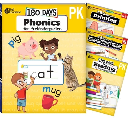 180 Days(tm) Phonics, High-Frequency Words, Reading, and Printing: Prekindergarten: 4-Book Set by Multiple Authors