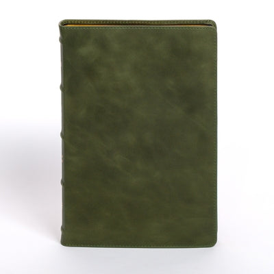 NASB Large Print Thinline Bible, Holman Handcrafted Collection, Marbled Olive Premium Calfskin by Holman Bible Publishers