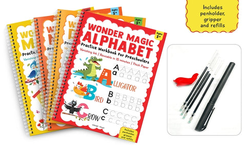 Wonder Magic Pack of 4 Books (Maths, Drawing, Numbers & Alphabet) by Wonder House Books