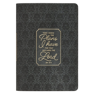 Christian Art Gifts Classic Journal for I Know the Plans Jer. 29:11 Bible Verse, Inspirational Scripture Notebook, Ribbon Marker, Black Vegan Leather by 