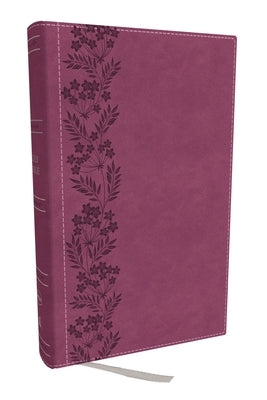 NKJV Personal Size Large Print Bible with 43,000 Cross References, Pink Leathersoft, Red Letter, Comfort Print (Thumb Indexed) by Thomas Nelson