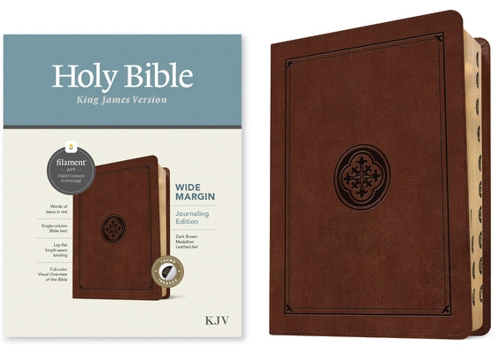 KJV Wide Margin Bible, Filament-Enabled Edition (Leatherlike, Dark Brown Medallion, Indexed, Red Letter) by Tyndale