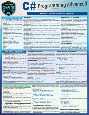 C# Programming Advanced: A Quickstudy Laminated Reference Guide by Nixon, Robin