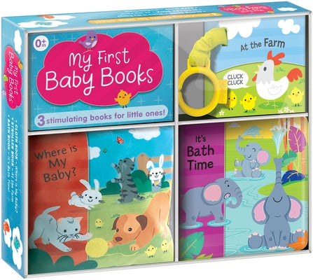 My First Baby Books: 3-In-1 Box Set with Cloth Book, Bath Book & Stroller Book Soft Baby Books for Toddlers 1-3, Newborn Baby Gifts, Early Learning De by Miller, Jonathan