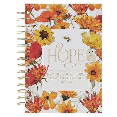 Christian Art Gifts Inspirational Journal, God of Hope Wide Ruled Notebook, Romans 15:13 Bible Verse, Orange, 192 Lined Pages W/Scripture, (8.4" X 6.4 by 