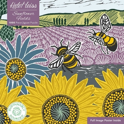 Adult Sustainable Jigsaw Puzzle Kate Heiss: Sunflower Fields: 1000-Pieces. Ethical, Sustainable, Earth-Friendly by Flame Tree Studio