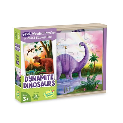 Dinosaur 4 Pk Wooden Puzzle by Mindware