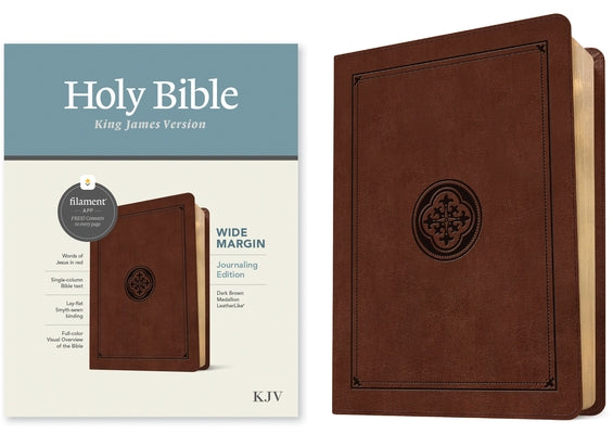 KJV Wide Margin Bible, Filament-Enabled Edition (Leatherlike, Dark Brown Medallion, Red Letter) by Tyndale