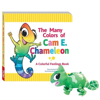 The Many Colors of CAM E. Chameleon Board Book & Plush Set by Herweck Rice, Dona