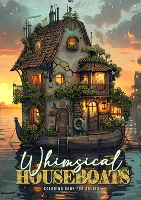 Whimsical Houseboats Coloring Book for Adults: Whimsical Houses Coloring Book Grayscale Fairy Houses Coloring Book Houseboat by Publishing, Monsoon