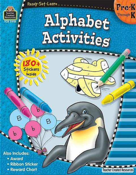 Ready-Set-Learn: Alphabet Activities Prek-K [With 180+ Stickers] by Teacher Created Resources