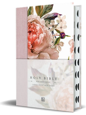 KJV Holy Bible, Large Print Medium Format, Pink Cloth Hardcover W/Thumb Index and Ribbon Marker, Red Letter by King James Version