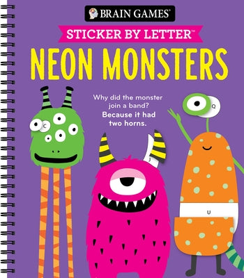 Brain Games - Sticker by Letter: Neon Monsters by Publications International Ltd