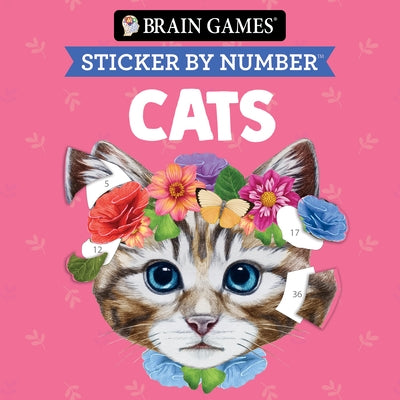 Brain Games - Sticker by Number Compact Edition: Cats 7x7 Inches Perfect Gift for Cat Lovers, Travel Size Activity Book for Adults & Kids 7+ by Publications International Ltd