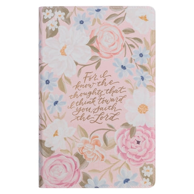 KJV Bible Giant Print Standard-Size Faux Leather Pink Floral Printed Jer. 29:11 by Christian Art Gifts