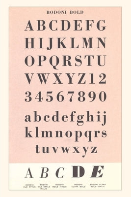 Vintage Journal Font Sample Chart, Bodoni Bold by Found Image Press