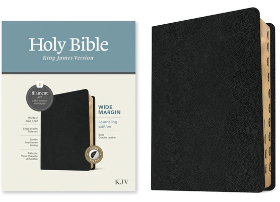 KJV Wide Margin Bible, Filament-Enabled Edition (Red Letter, Genuine Leather, Black, Indexed) by Tyndale