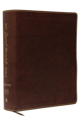 KJV, Journal the Word Bible, Large Print, Bonded Leather, Brown, Red Letter Edition: Reflect, Journal, or Create Art Next to Your Favorite Verses by Thomas Nelson