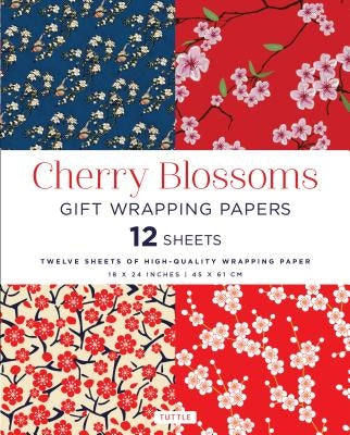 Cherry Blossoms Gift Wrapping Papers 12 Sheets: High-Quality 18 X 24 Inch (45 X 61 CM) Wrapping Paper by Tuttle Publishing