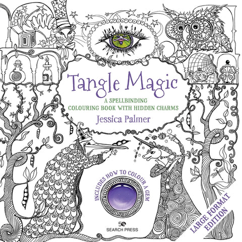 Tangle Magic - Large Format Edition: A Spellbinding Colouring Book with Hidden Charms by Palmer, Jessica