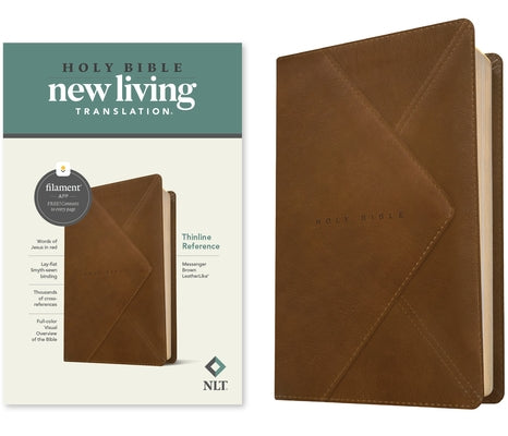 NLT Thinline Reference Bible, Filament Enabled Edition (Leatherlike, Messenger Brown) by Tyndale