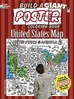Build a Giant Poster Coloring Book -- United States Map by Zourelias, Diana
