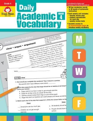 Daily Academic Vocabulary Grade 4 [With Transparencies] by Evan-Moor Educational Publishers